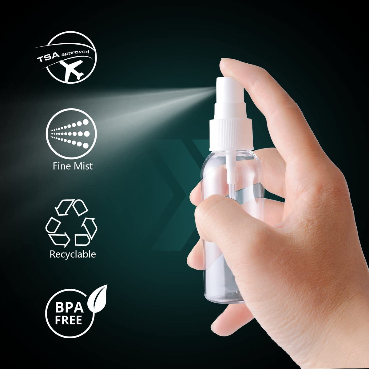 4oz Clear Plastic Spray Bottles Set with Funnels & Labels - Leak-Proof Travel Containers