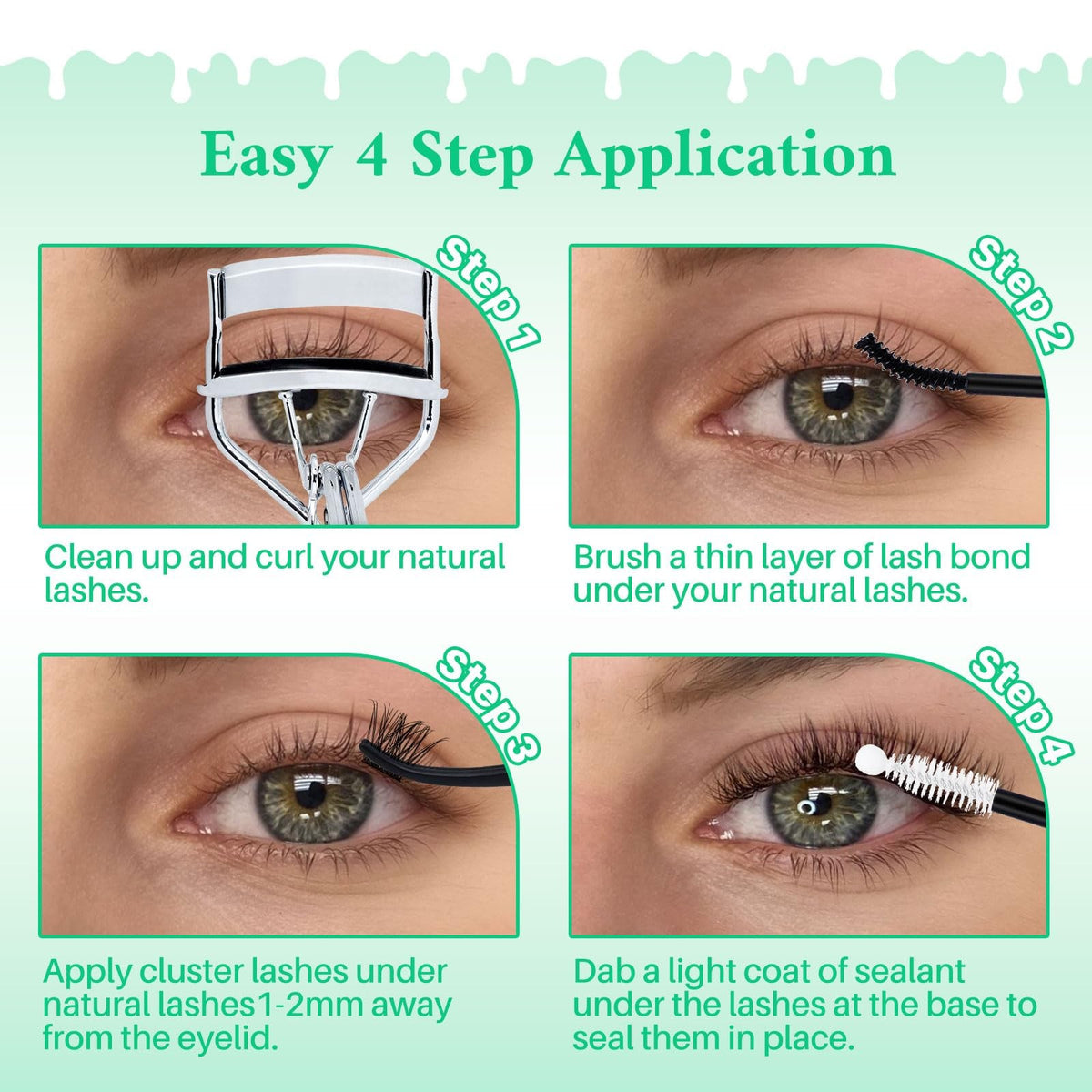 Lash Clusters Kit Wispy False Eyelashes 2304PCS Reusable Strip Lashes