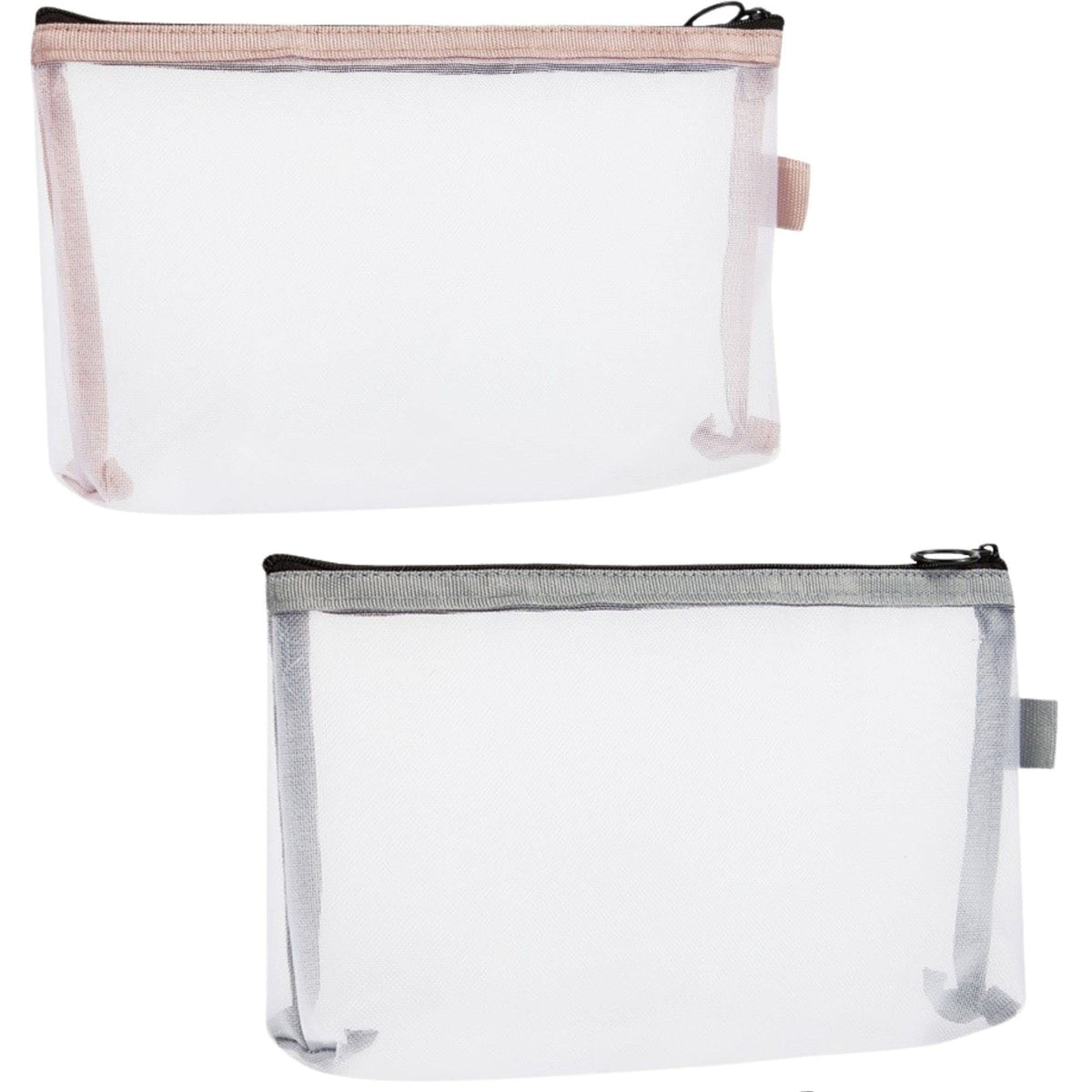 Mini Mesh Makeup Bags 2 Pack - Portable Cosmetic Organizer for Travel and Storage