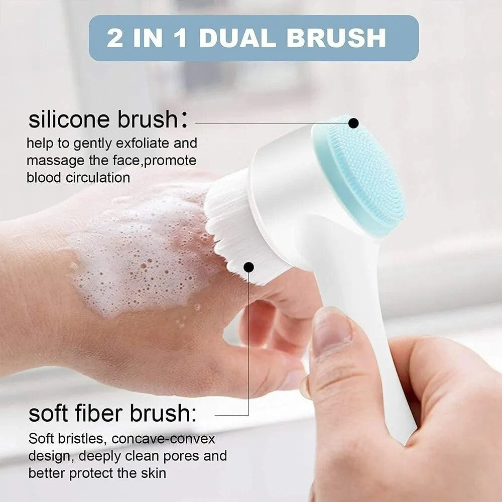 Dual-Action Facial Cleansing Brush for Sensitive Skin