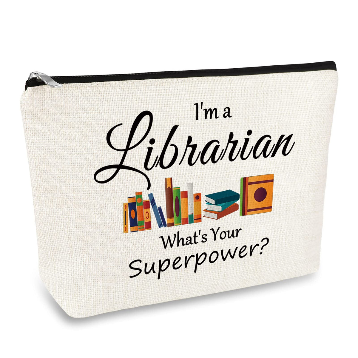 Librarian Gifts Makeup Bag for Women Book Lover Thank You Gift