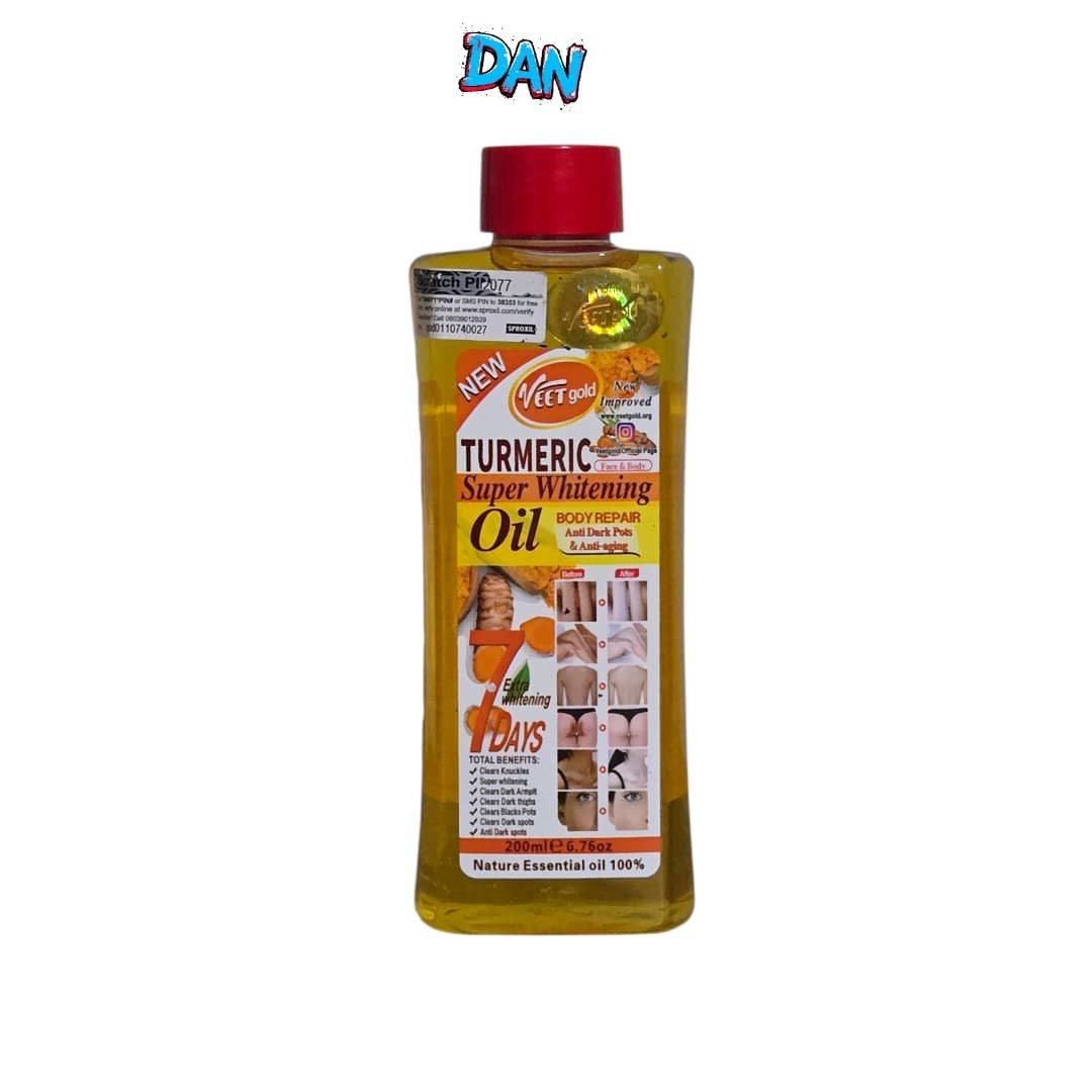 Turmeric Body Repair Oil for Dark Spots - 200ml Natural Essential Oil