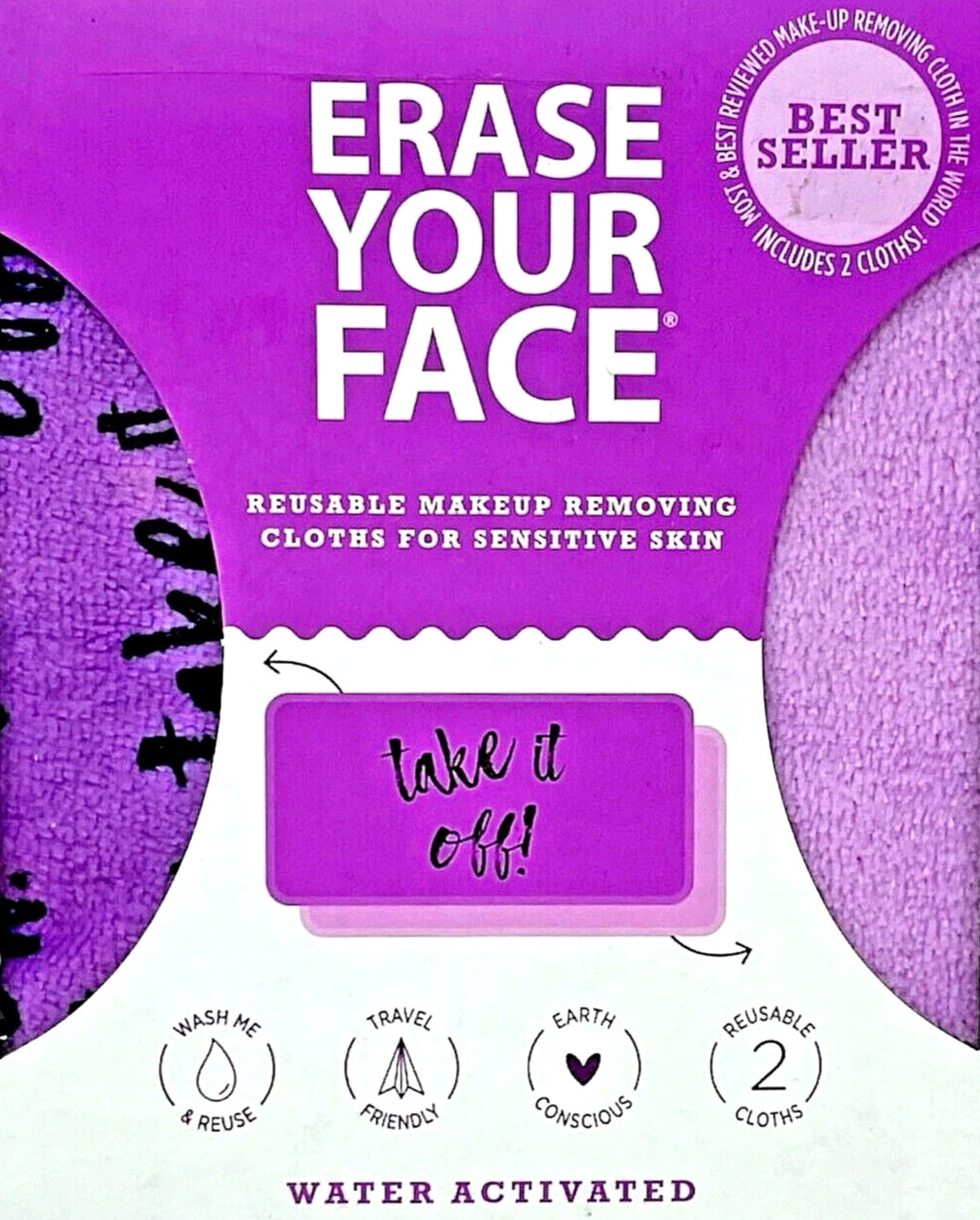 Reusable Makeup Remover Cloths for Sensitive Skin - 2 Pack