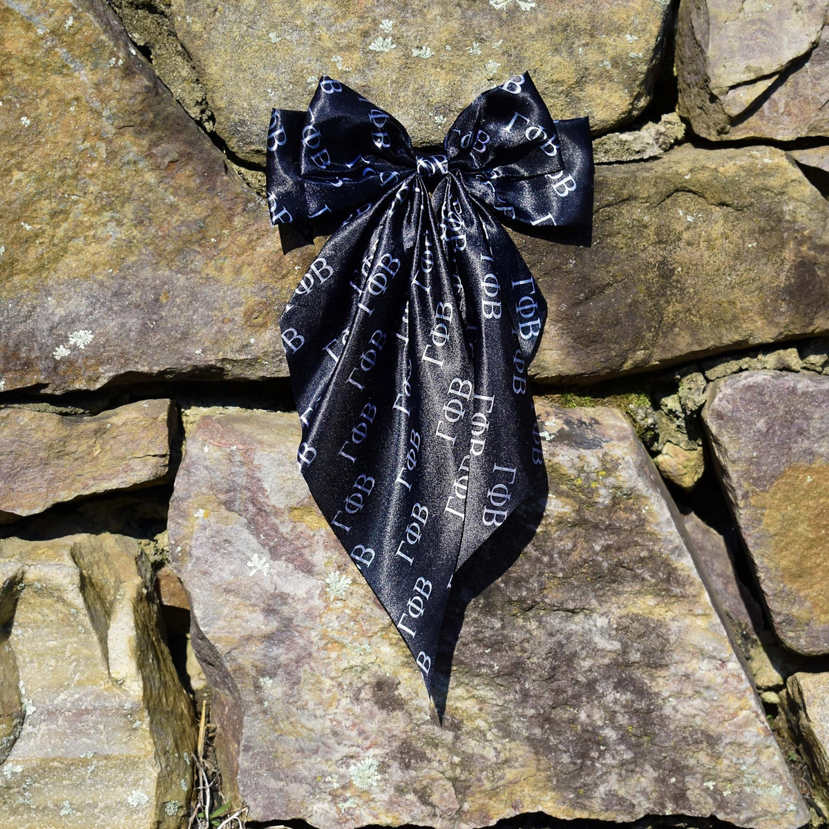 Pi Beta Phi Hair Bow - Large Polyester Greek Letters with Metal Clip