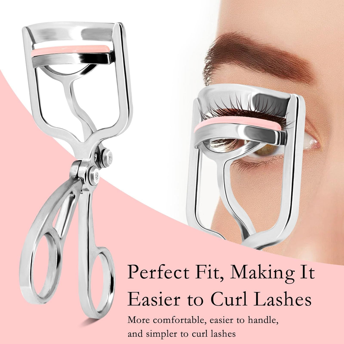 Professional Eyelash Curler Zinc Alloy Silver Long-Lasting Lash Curl Tool