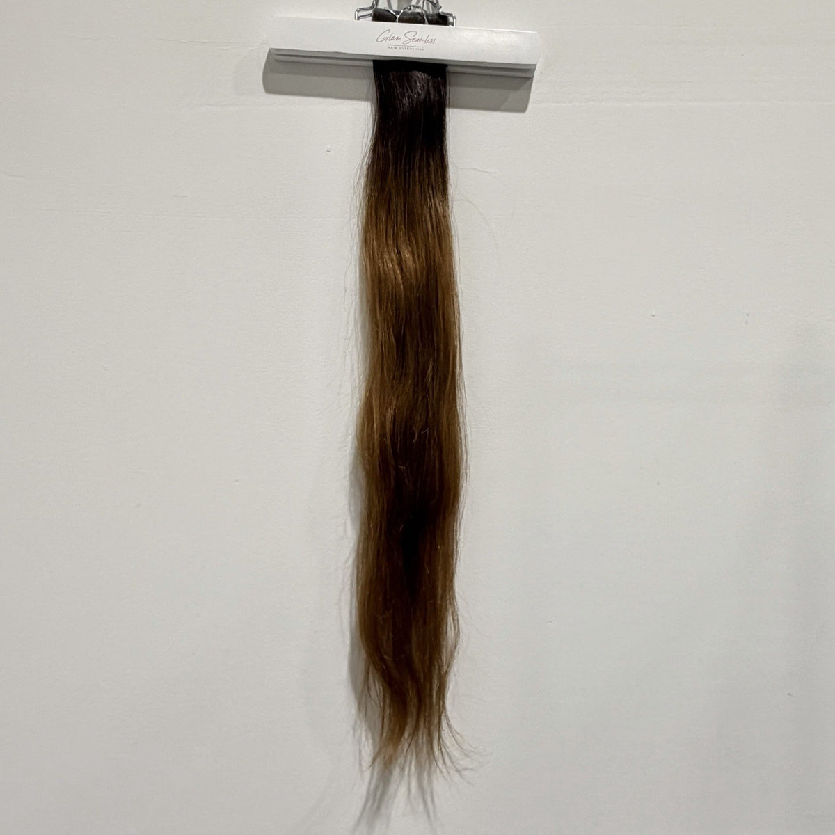 Hair Extensions Tape-In 25 Inch Light Brown Ombre - Glam Seamless & Priscilla Valles