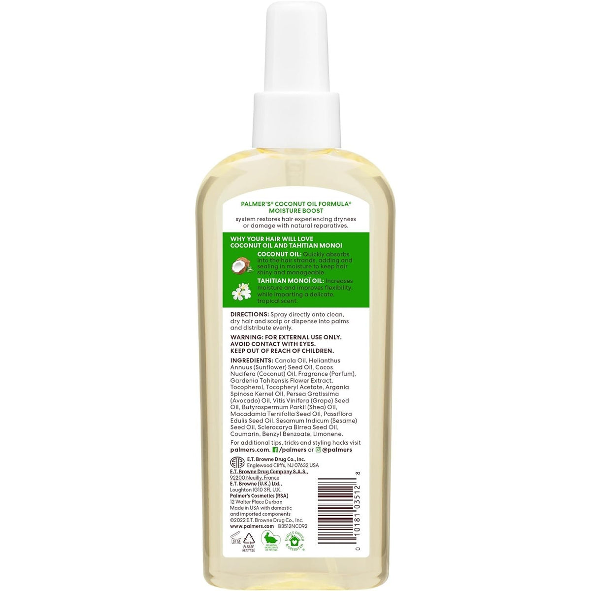 Coconut Hair & Scalp Restorative Oil - Hydrating Hair Treatment for All Hair Types 5.1 Oz
