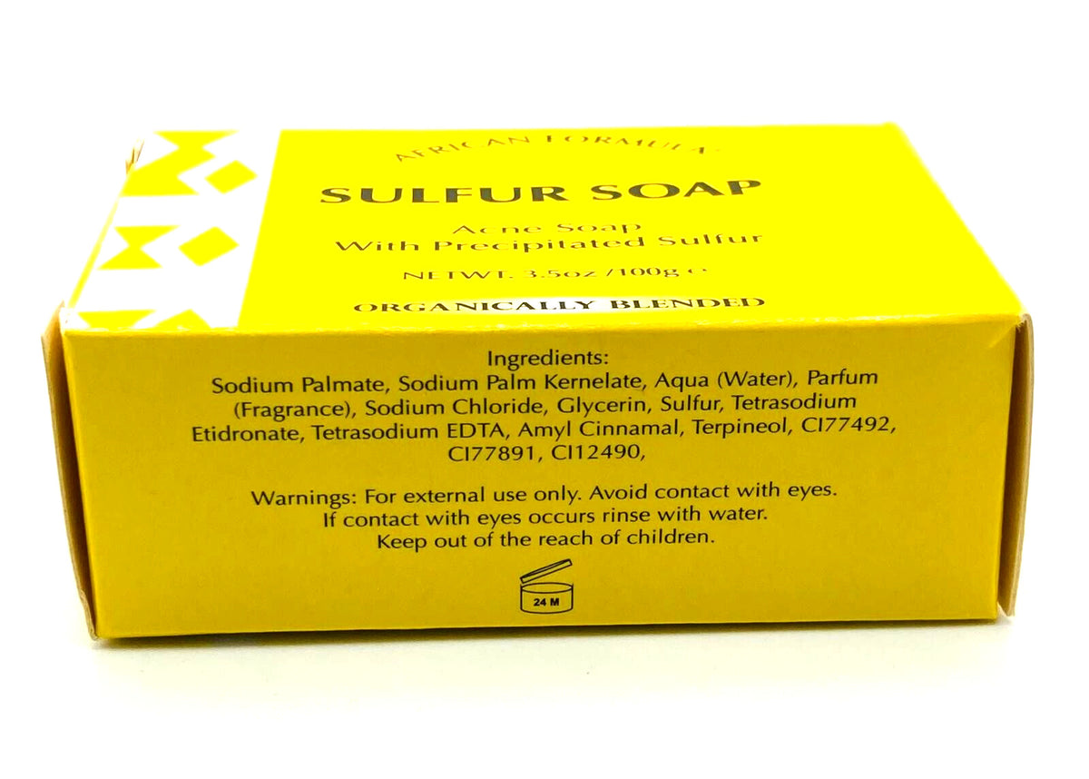 African Formula Sulfur Soap 3.5 oz Deep Cleansing Acne Bar for Face & Body
