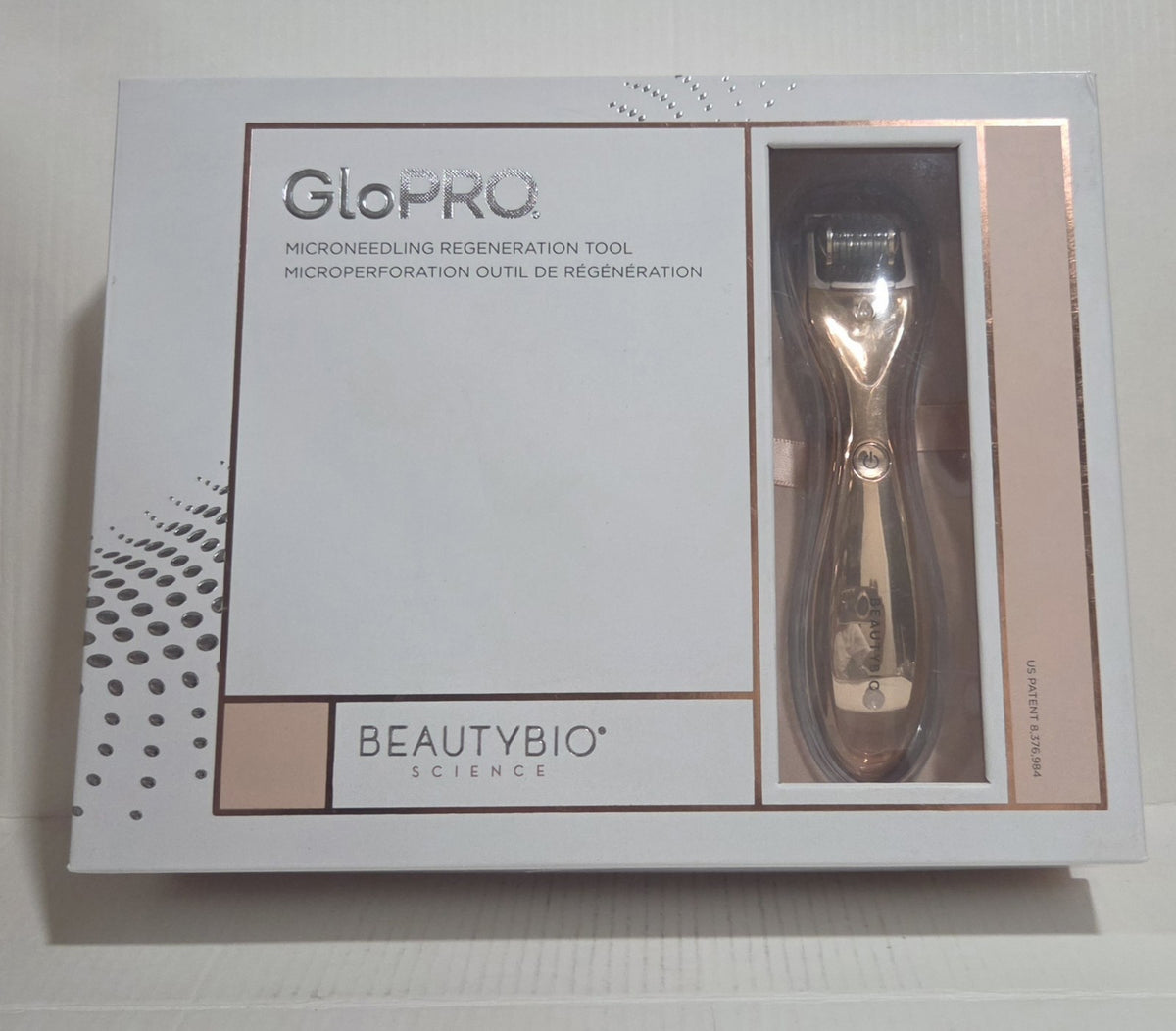 Microneedling Regeneration Tool with LED Light & USB Charger – Rose Gold