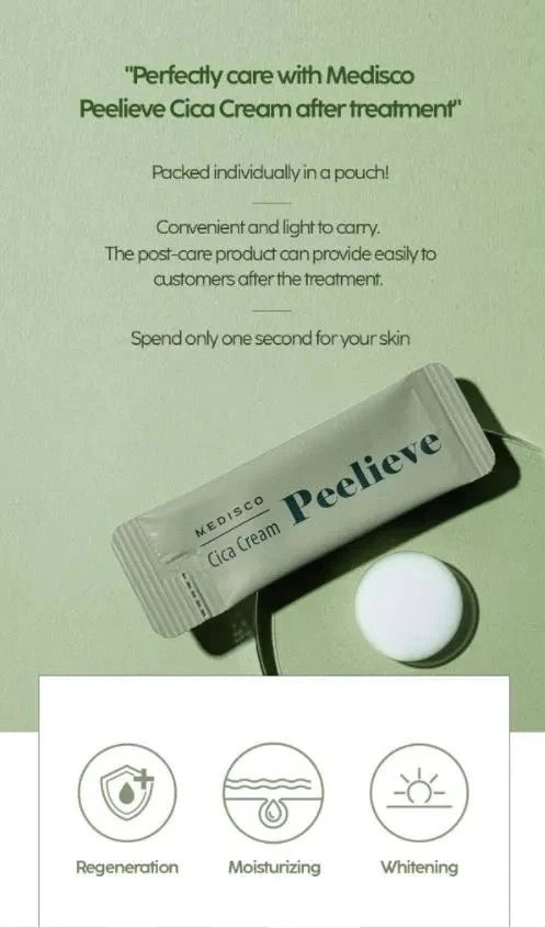 Medisco Peelieve Cica Cream Sachet - Skin Regeneration & Moisturizer for Face and Neck