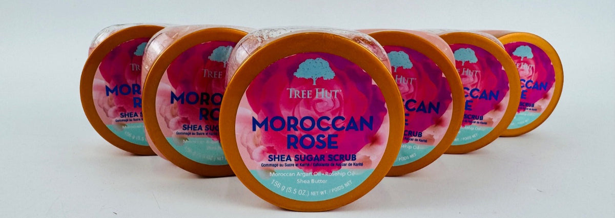 Tree Hut Moroccan Rose Bundle Body Lotion & Shea Sugar Scrub 12 Items