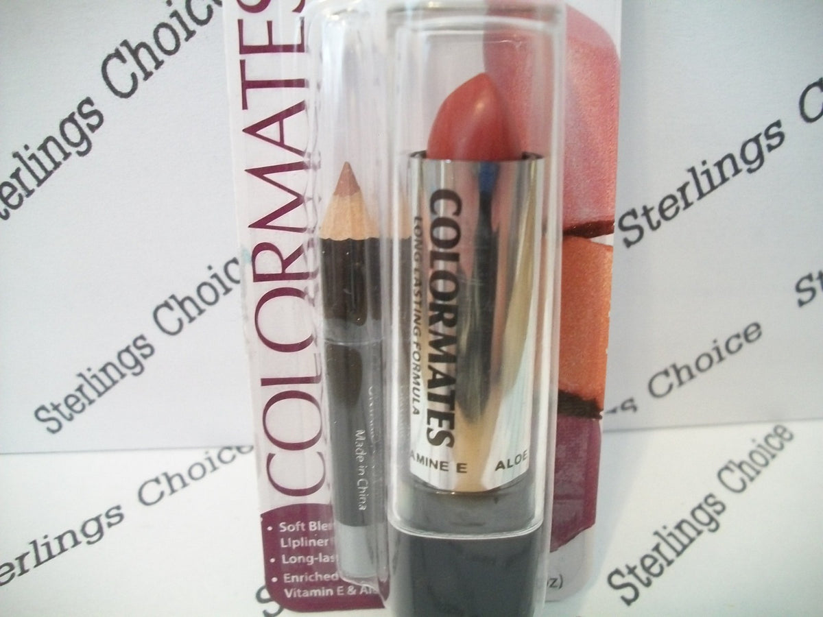 Long-Lasting Lipstick & Lip Liner Set Ruby Red with Vitamin E & Aloe
