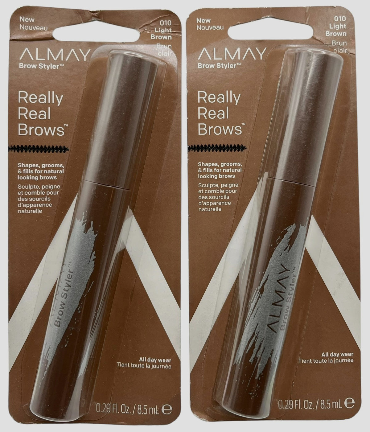 Eyebrow Gel Mascara for Shaping & Grooming - Hypoallergenic, 2 Pack