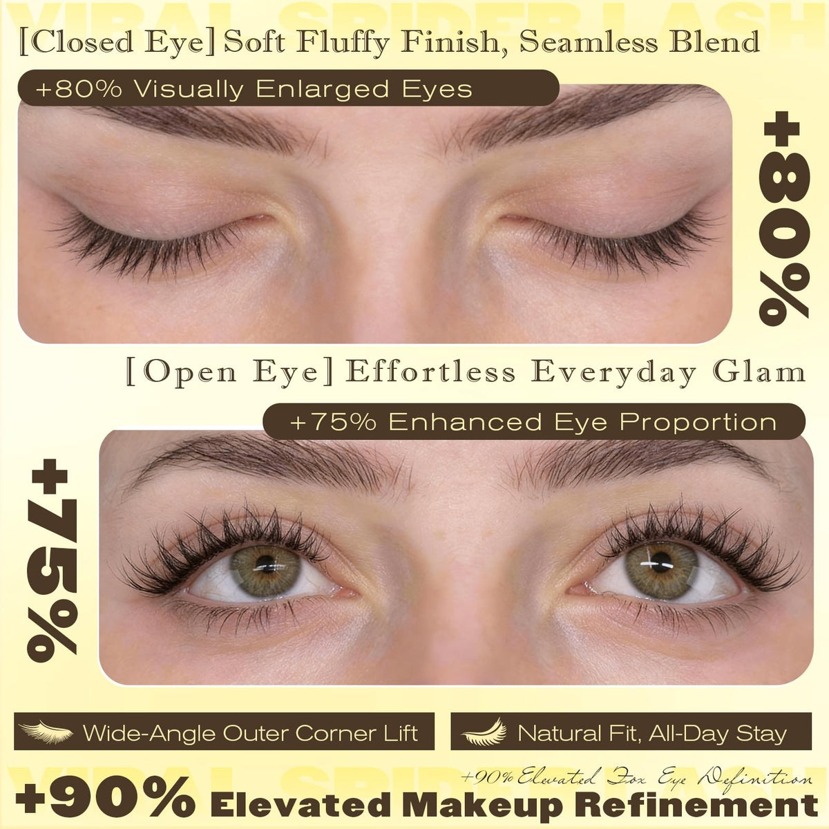 Natural Eyelash Clusters Kit 156 Count False Lashes with Glue & Tweezers