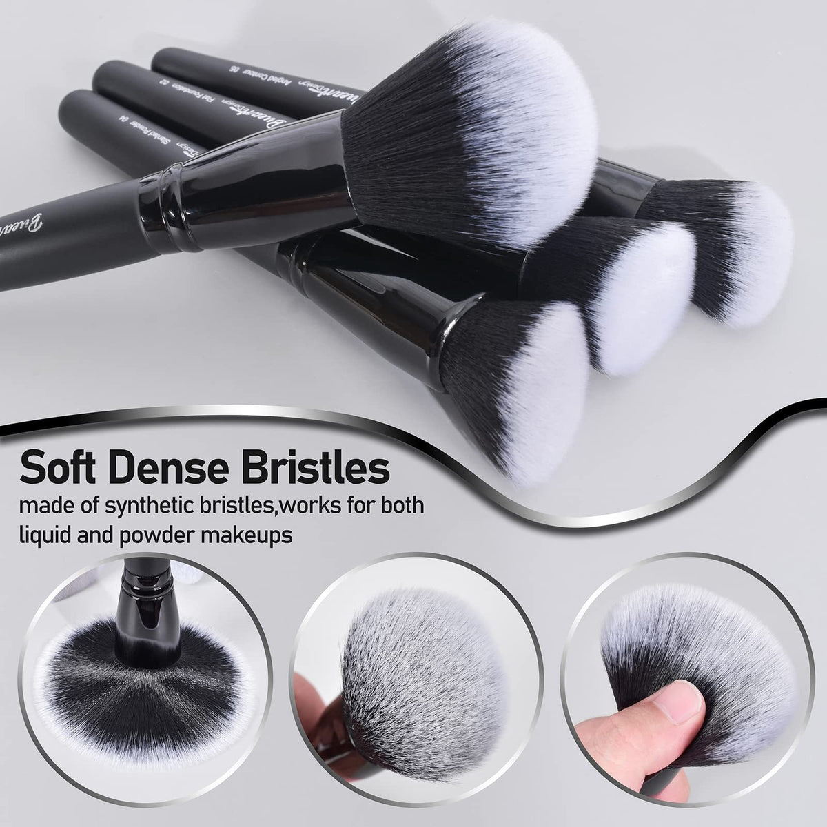 Makeup Brush Set 19 Pcs - Professional Synthetic Face & Eye Brushes with Holder