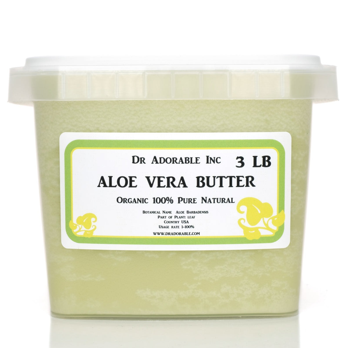 Organic Aloe Vera Butter - Cold Pressed, Multiple Sizes