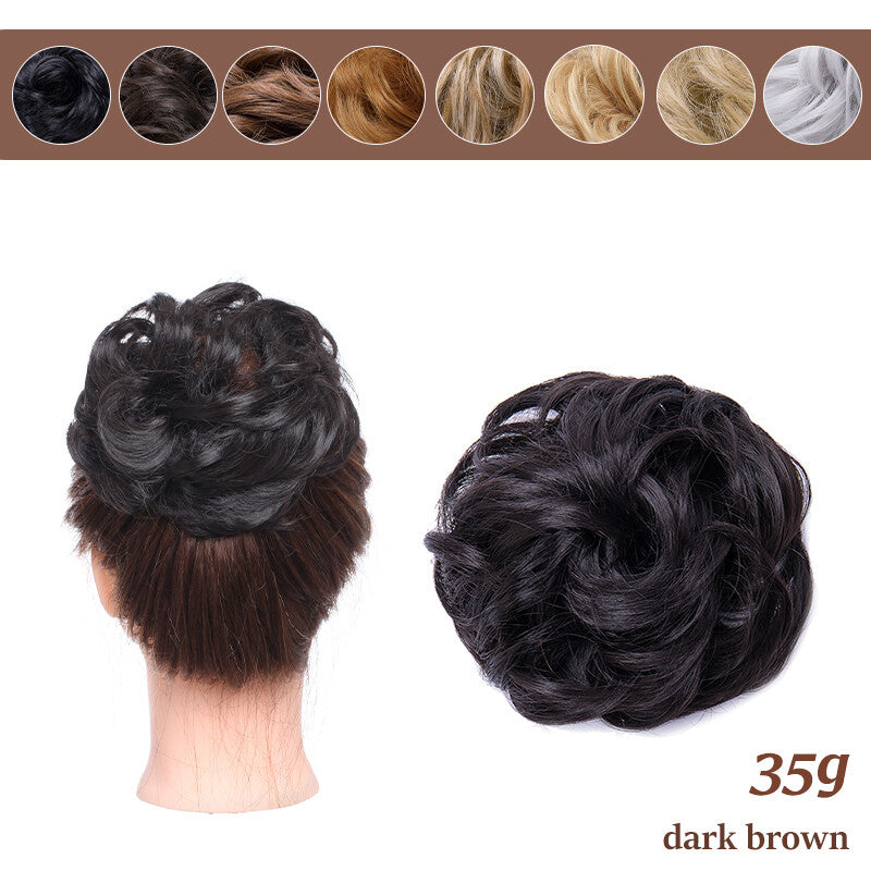 Thick Curly Messy Bun Hair Piece - Synthetic Hair Extensions for Updo & Volume