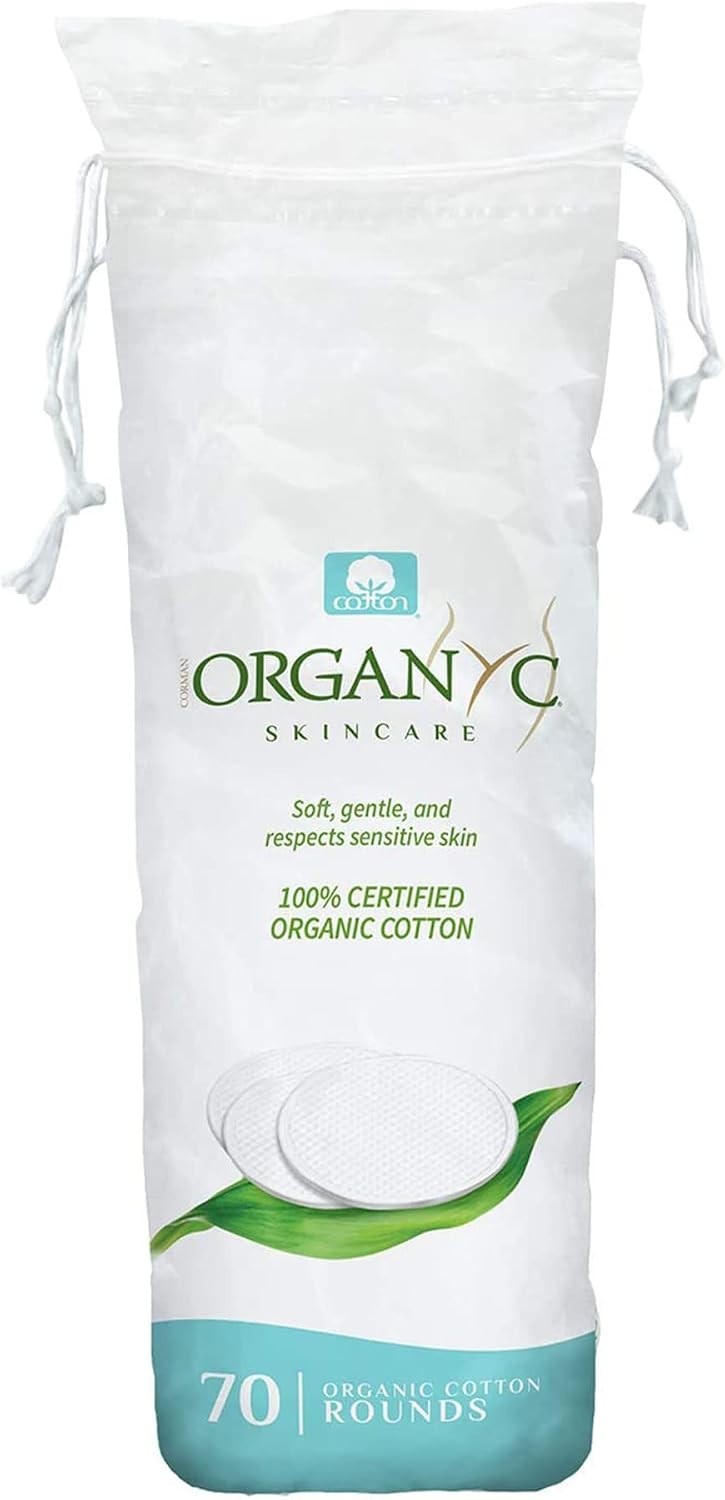 Organic Cotton Rounds - Eco-Friendly Biodegradable 70 Pack for Sensitive Skin