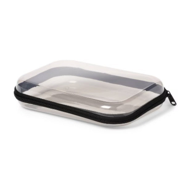 Hard Sided Zipper Pencil Case Gray - Compact Pen & Pencil Organizer
