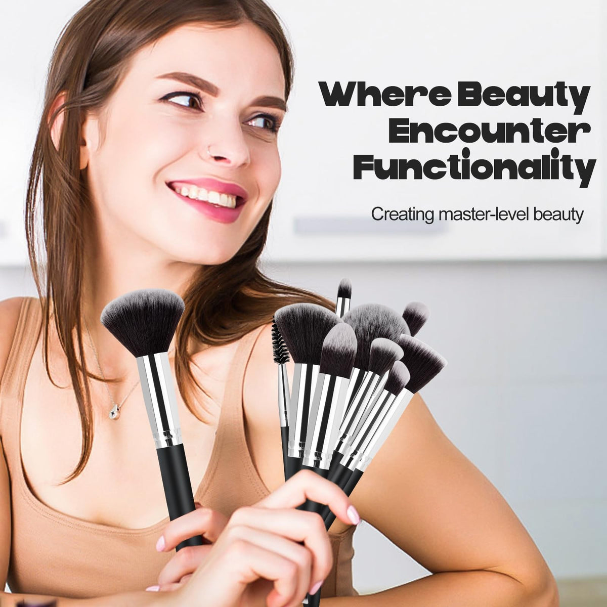 Professional Makeup Brush Set with Blending Sponges - Multicolor Gift for Mom