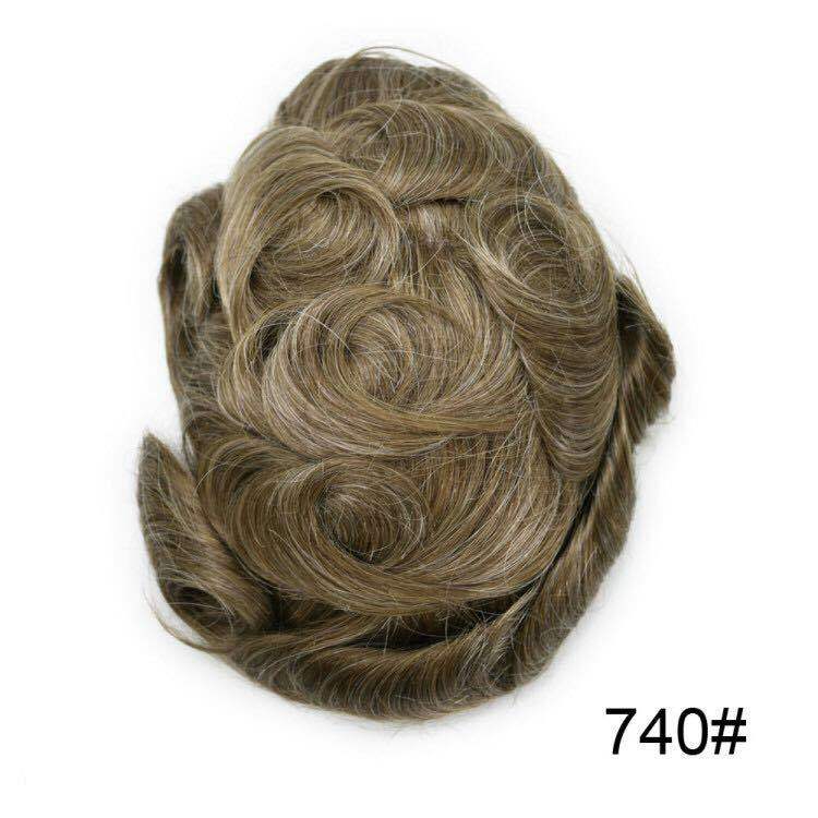 Men's Human Hair Toupee Replacement System - Ultra Thin Skin Hairpiece