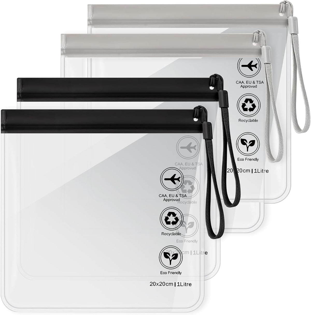 Clear TSA Approved Travel Toiletry Bag Waterproof Leakproof 20cm x 20cm