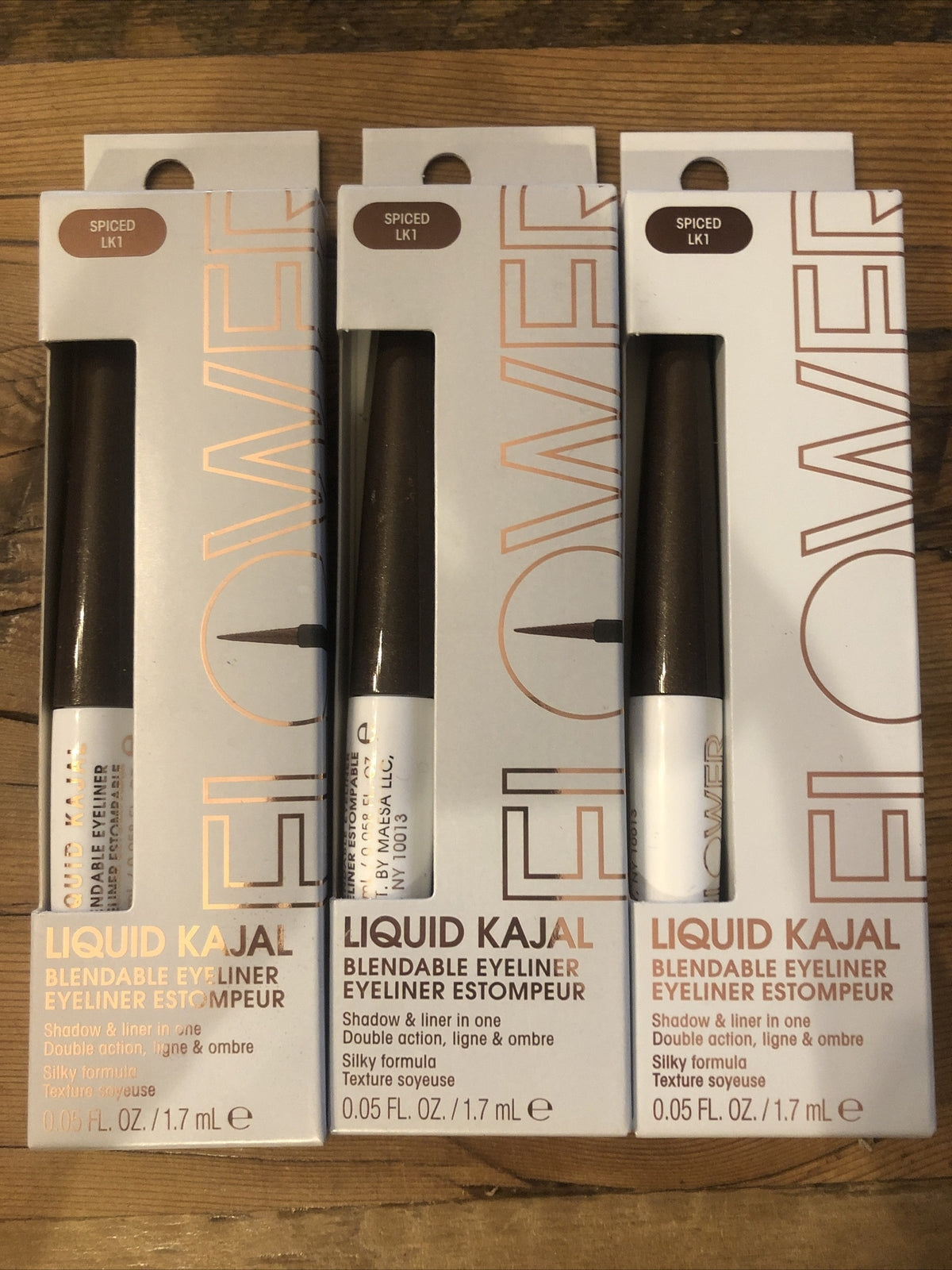 Flower Beauty Liquid Kajal Eyeliner & Shadow Set 3 Pack Spiced LK1