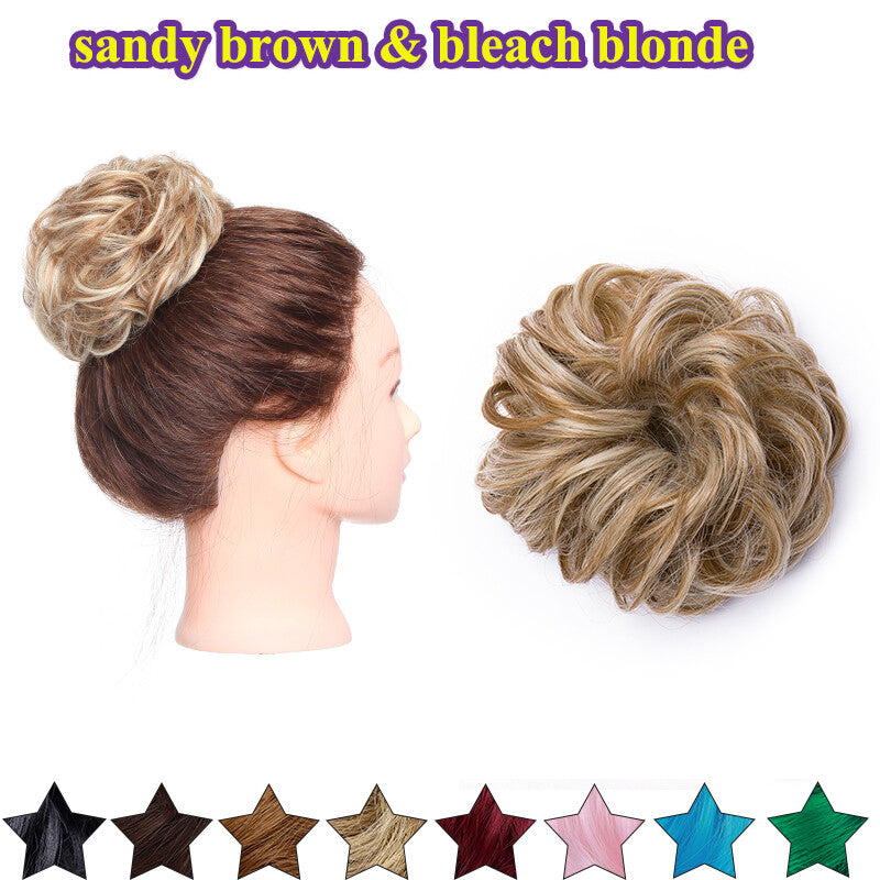 Large Curly Messy Bun Hair Piece Scrunchie for Thick Hair Updo Extensions