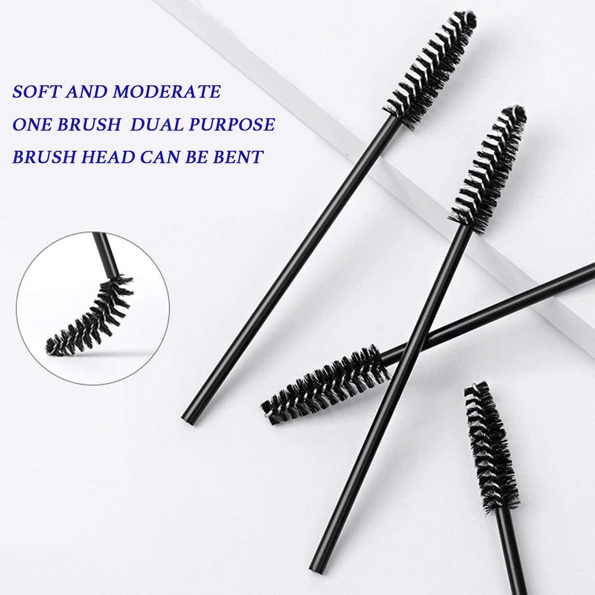 Disposable Eyelash Mascara Brushes Set for Eyelash & Eyebrow Application - 100 Pcs