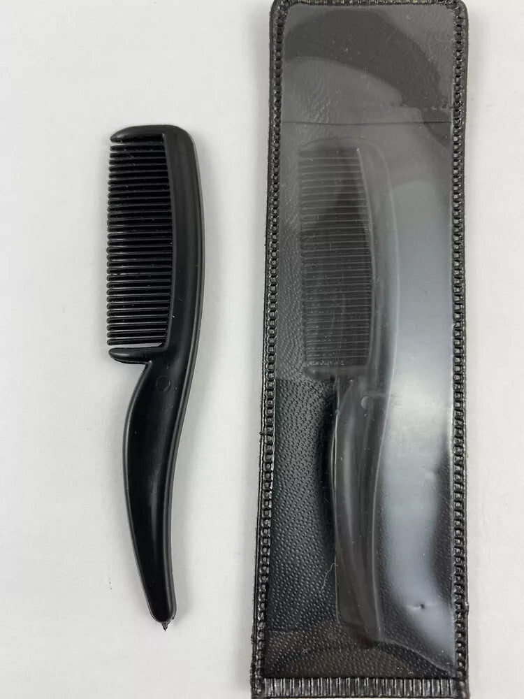 Mini Travel Mustache & Eyebrow Comb Set of 5 with Storage Pouch