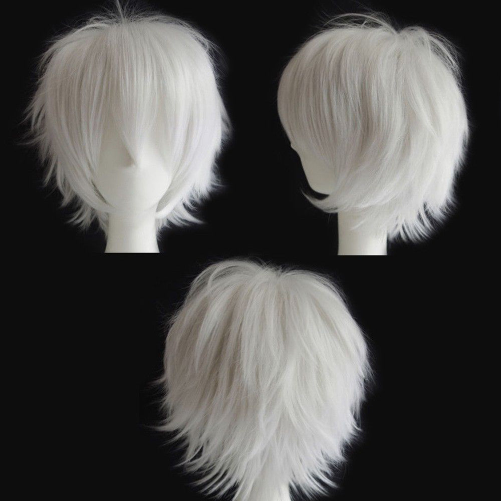 Anime Cosplay Wigs Short Straight Heat-Resistant Synthetic Hair Costume Accessory