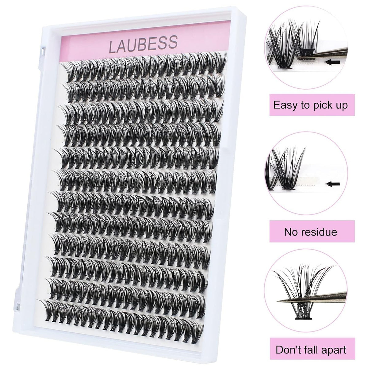 Lightweight Cruelty-Free 40D Cluster Lash Extensions - Long Lasting & Easy to Apply