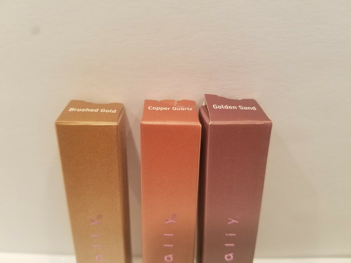 Liquid Eyeshadow Trio Copper Quartz Gold Sand Brushed Gold Makeup Set