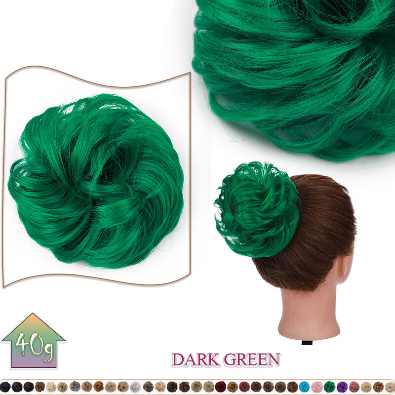 Curly Messy Bun Hair Extension Scrunchie Natural Updo Thick Human Hair