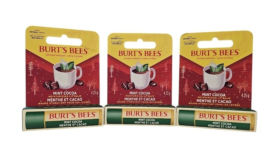 3 Pack Natural Mint Cocoa Lip Balm Set - Moisturizing & Nourishing