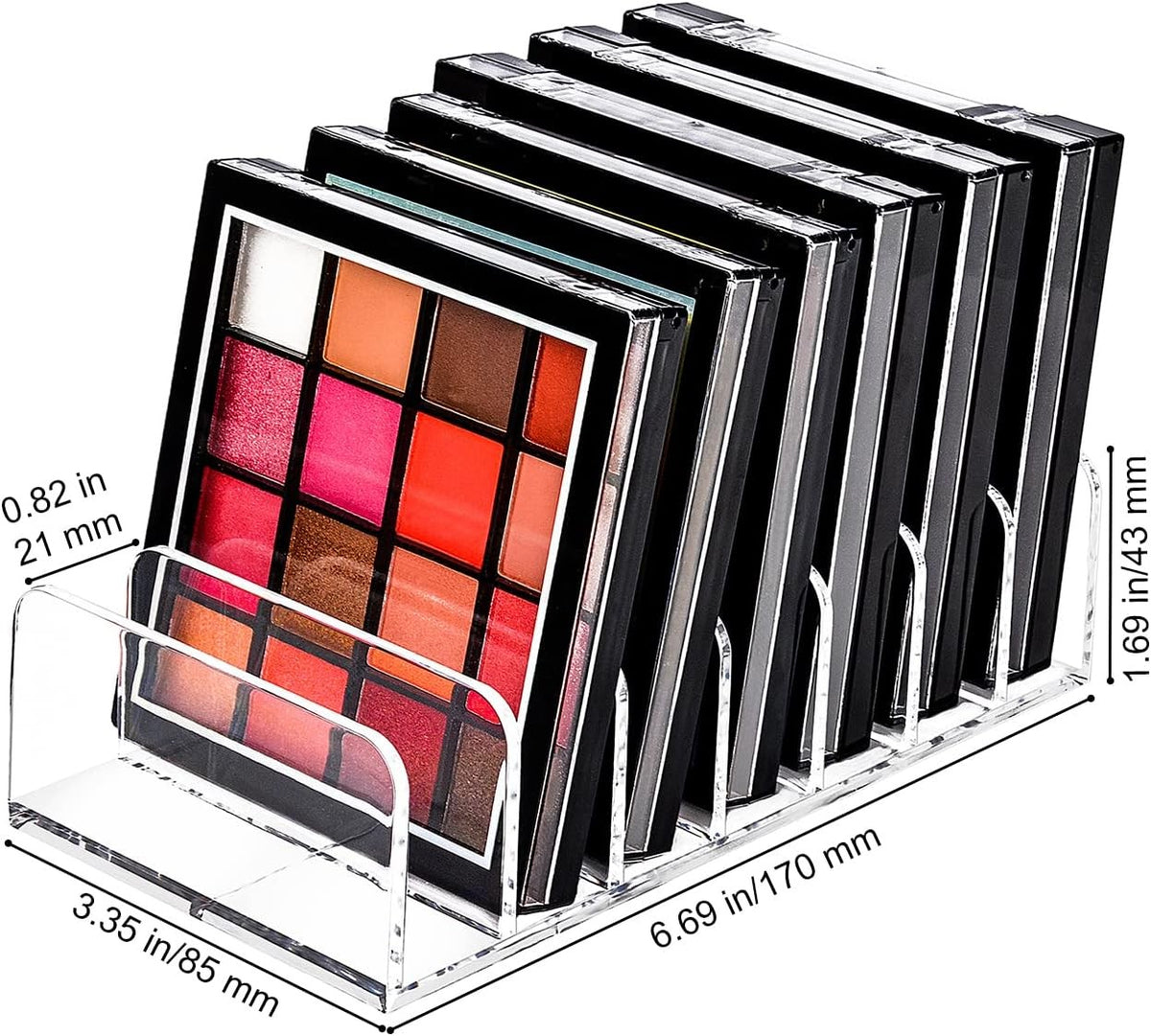 Acrylic Eyeshadow Palette Makeup Organizer with 7 Divided Sections