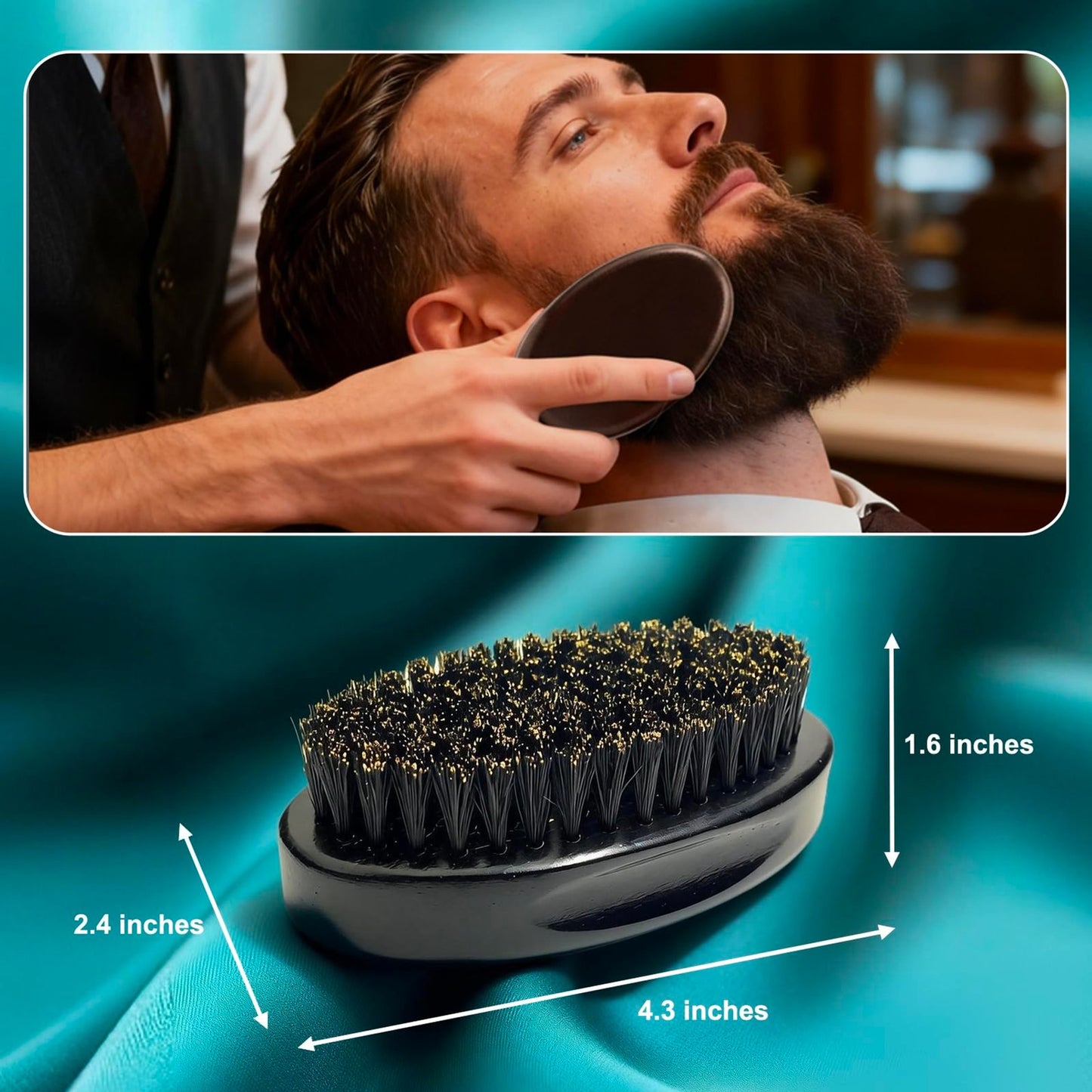 Natural Boar Bristle Beard Brush - 4.3 Inch Men’s Grooming Tool