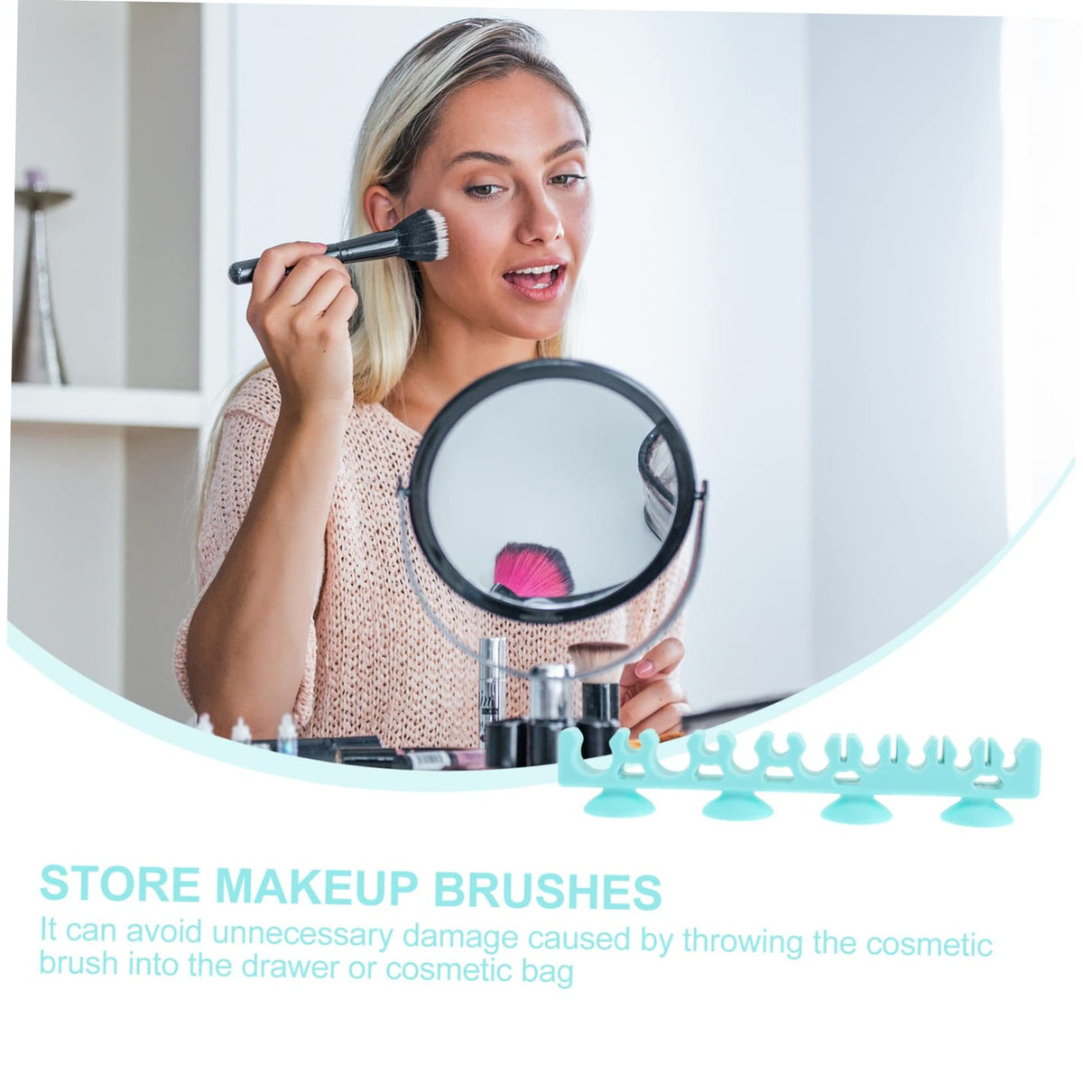 Silicone Makeup Brush Holder Storage Rack Drying Shelf Organizer