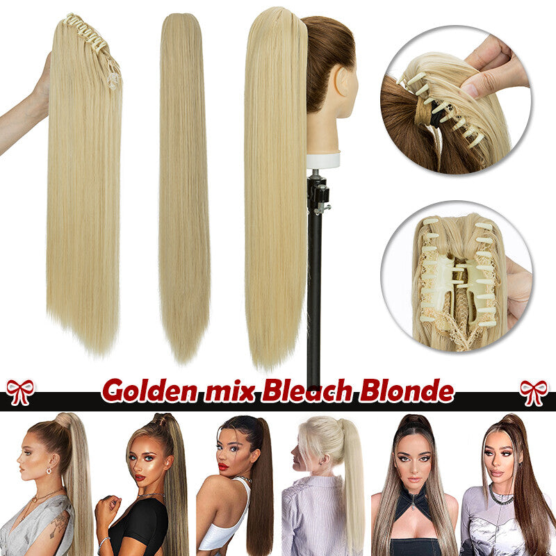 Ponytail Extensions Claw Clip-In Hairpieces for Curly & Straight Styles