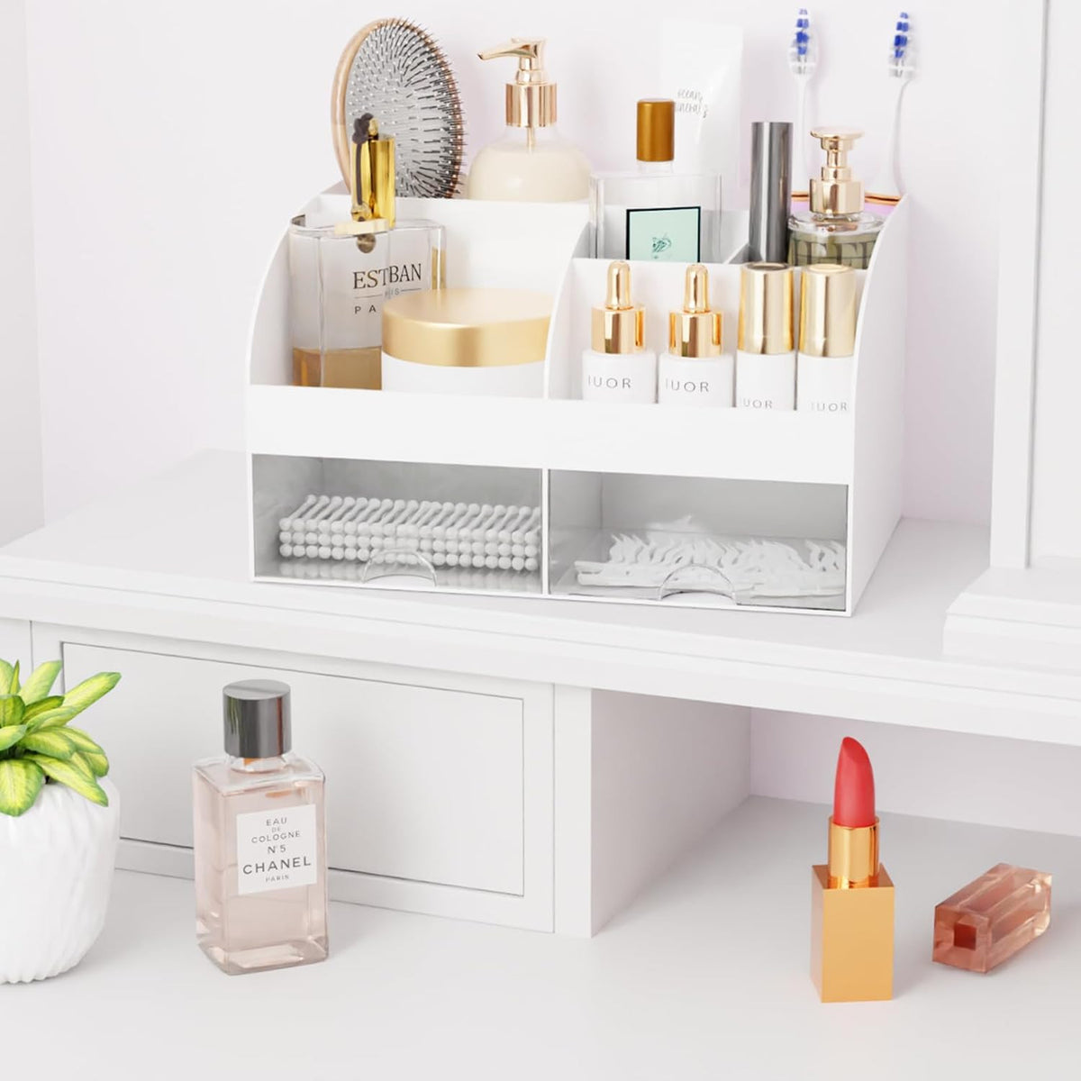 Makeup Organizer with Drawers - Cosmetic Storage for Vanity & Bathroom