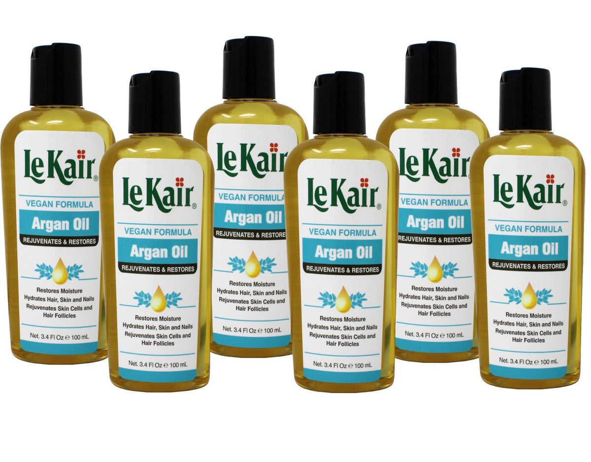 Argan Oil Hair & Body Oil Set - Vegan Moisturizer 3.4oz Pack of 6