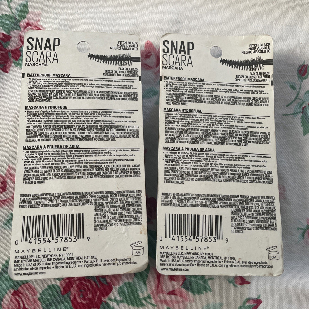 Waterproof Lengthening Mascara - Pitch Black, Clump-Free, 2 Pack