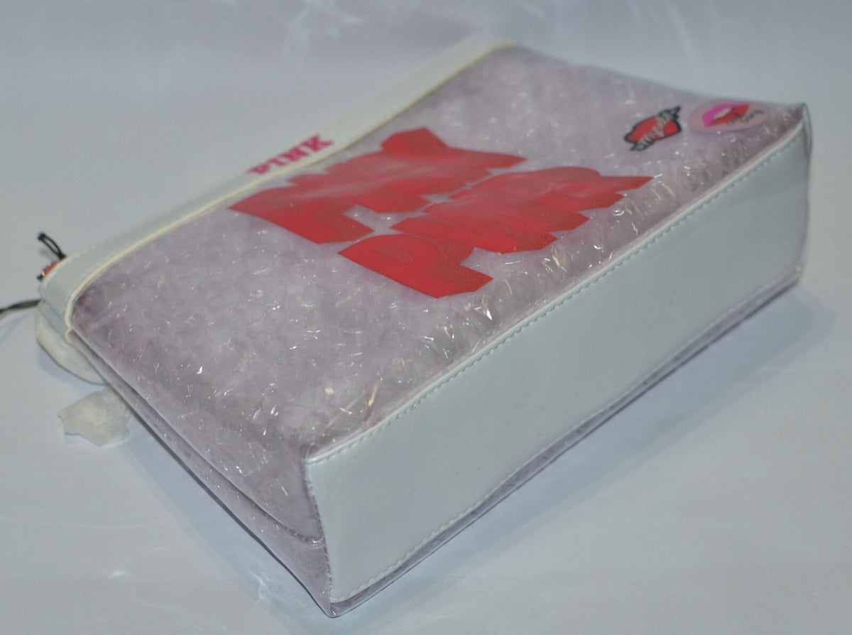 Pink Clear Red Makeup Case - Victoria's Secret PINK Beauty Bag
