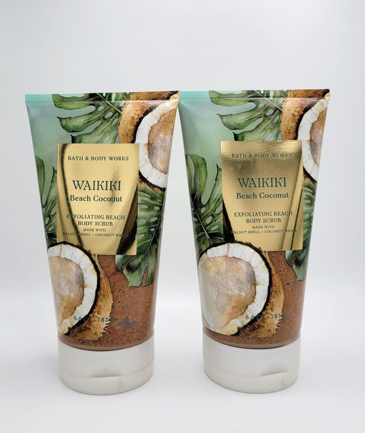 2 Pc Bath & Body Works Waikiki Beach Coconut Exfoliating Scrub 6.6 oz