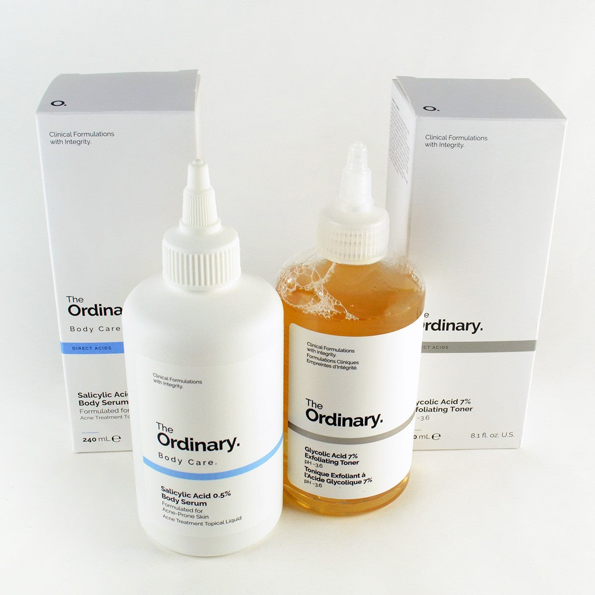Glycolic Acid 7% Exfoliating Toner & Salicylic Acid Body Serum Set