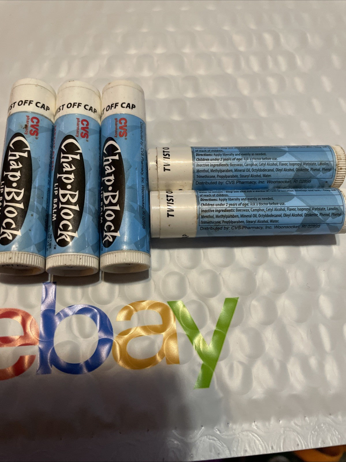 Medicated Lip Balm Set - 5 Sealed Vintage Lip Protectant Sticks