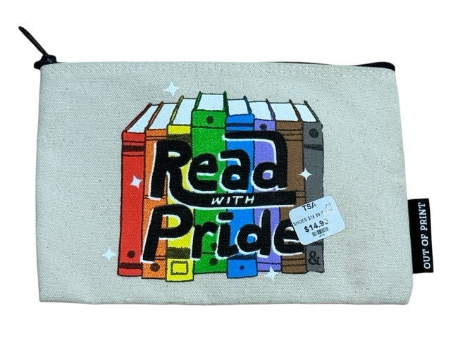 Rainbow LGBTQ Canvas Makeup Pouch Bag Out Of Print Read With Pride
