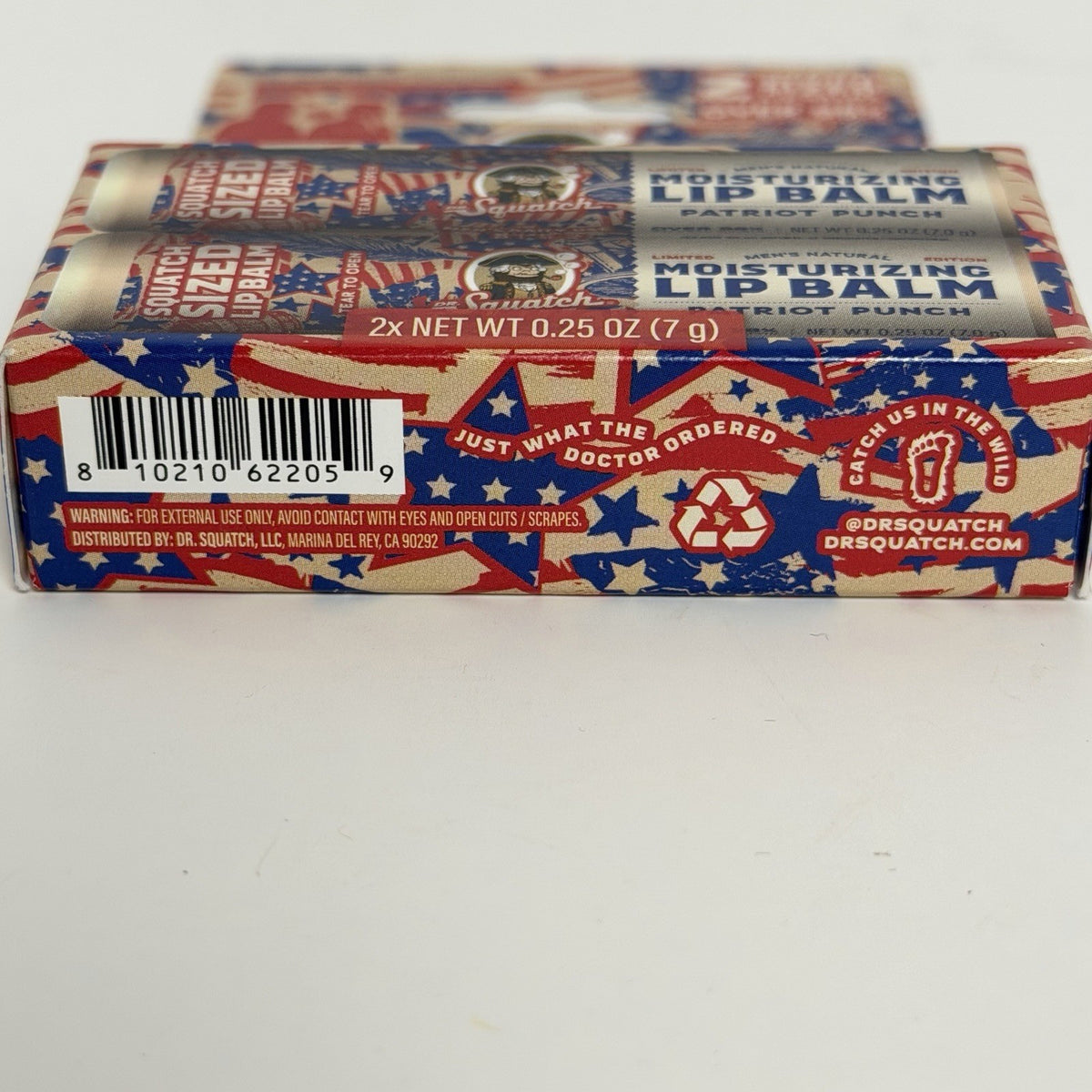 Lip Balm Set - Moisturizing Patriot Punch 2 Pack, 4 Total
