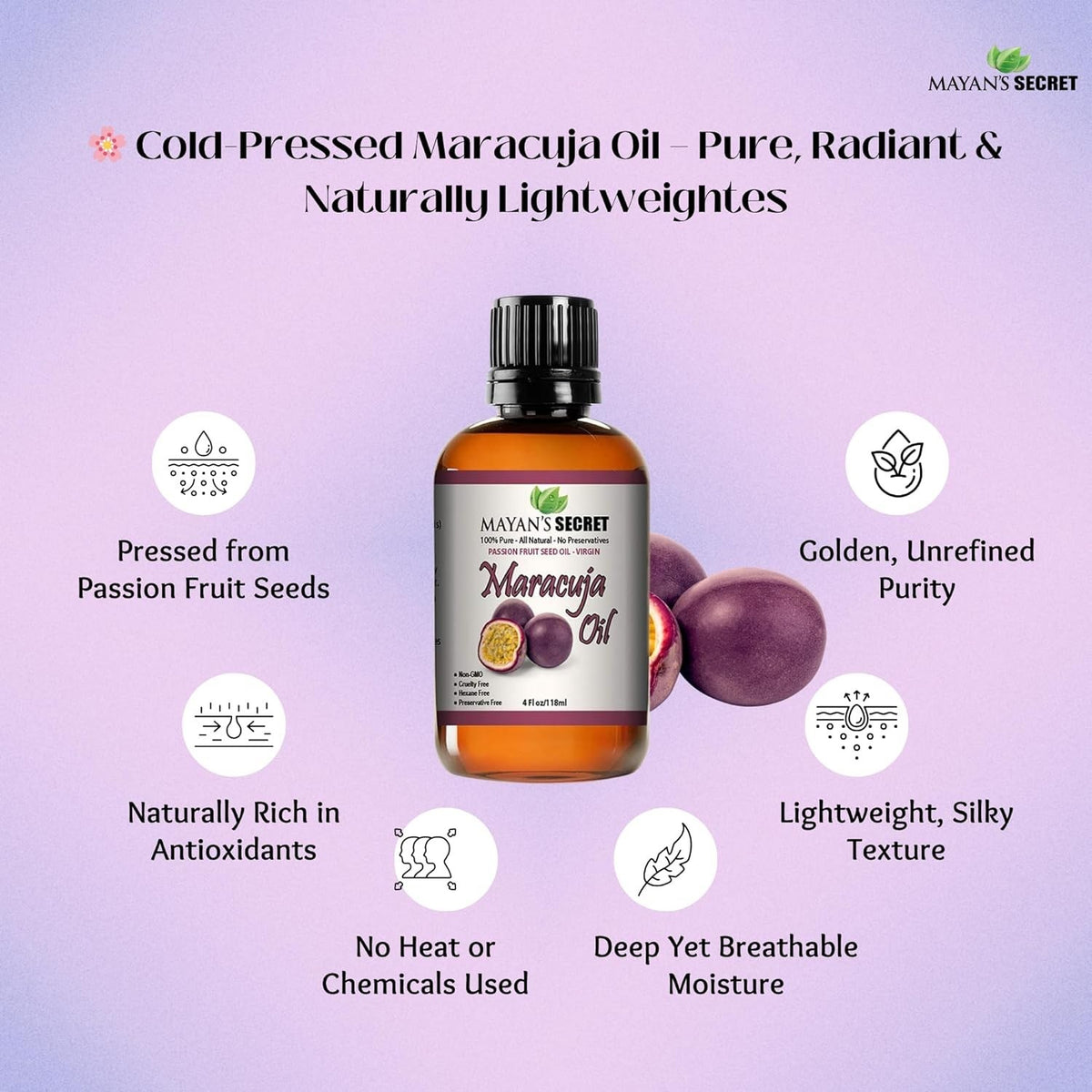 Maracuja Oil 4oz Cold Pressed Passion Fruit Seed Oil