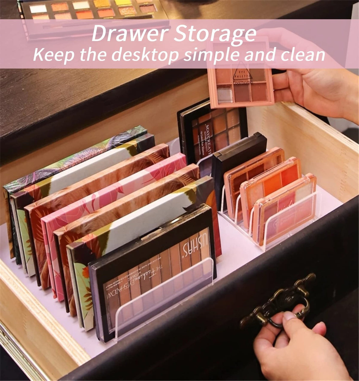 2 Pack Eyeshadow Palette Organizer for Bathroom Countertops - Cosmetic Storage Rack